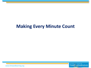 Checklist for Making Every Minute Count