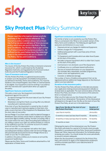 Sky Protect Plus Policy Summary