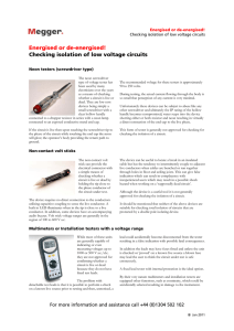 Energised or de-energised! Checking isolation of low voltage circuits