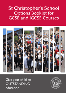 GCSE Options Booklet - St Christopher`s School