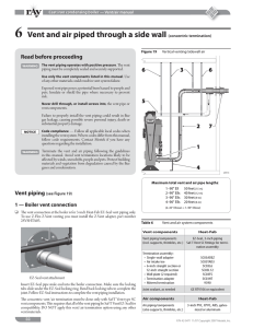 Vent and air piped through a side wall (concentric