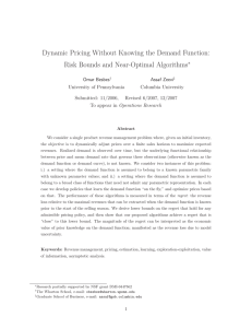 Dynamic Pricing Without Knowing the Demand Function: Risk