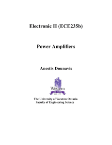 Electronic II (ECE235b) Power Amplifiers