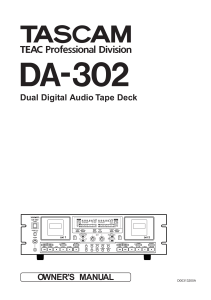 Dual Digital Audio Tape Deck OWNER`S MANUAL