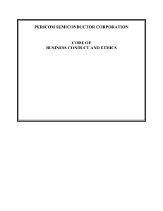 pericom semiconductor corporation code of business conduct and