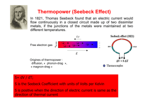 Thermopower (Seebeck Effect)