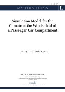 Simulation model for the climate at the windshield of a passenger