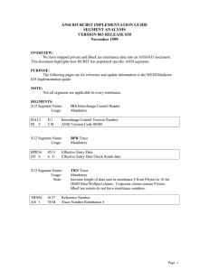 ANSI 835 BCBST IMPLEMENTATION GUIDE SEGMENT ANALYSIS