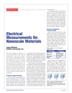 Electrical Measurements On Nanoscale Materials