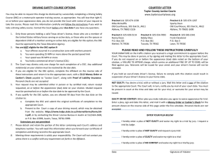 DRIVING SAFETY COURSE OPTIONS COURTESY LETTER