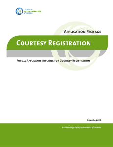 Courtesy Registration Application Package