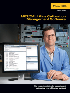 MET/CAL® Plus Calibration Management Software