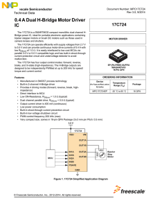 MPC17C724, 0.4 A Dual H-Bridge Motor Driver IC - Data Sheet