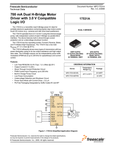 MPC17531 700 mA Dual H-Bridge Motor Driver with 3.0 V