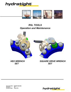 RSL TOOLS Operation and Maintenance Manual