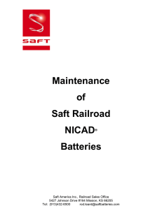 Maintenance of Saft Railroad NICAD® Batteries - X-Rail