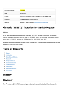 Generic none() factories for Nullable types Table of Contents History