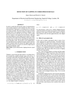 DETECTION OF CLIPPING IN CODED SPEECH SIGNALS James