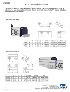 HOLD DOWN CLAMP INSTALLATION MT SERIES