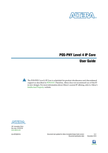 POS-PHY Level 4 MegaCore Function User Guide