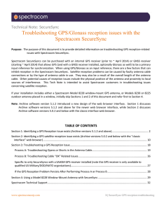 Troubleshooting GPS/Glonass reception issues with the Spectracom