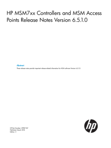 HP MSM7xx Controllers and MSM Access Points Release Notes