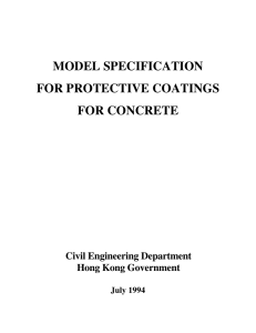 model specification for protective coatings for concrete