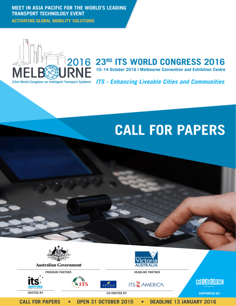 call for papers ITS World Congress 2016