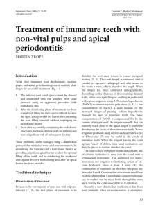 Treatment of immature teeth with non‐vital pulps and apical