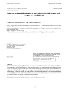 Management of tooth discoloration in non