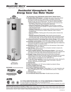 Residential Atmospheric Vent Energy Saver Gas