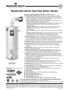 Residential Direct Vent Gas Water Heater