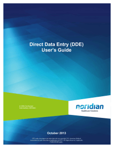 Direct Data Entry (DDE) User`s Guide