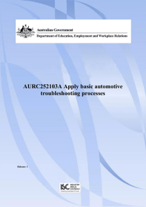 AURC252103A Apply basic automotive troubleshooting processes