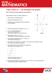 Topic Check In 7.02 - Straight line graphs