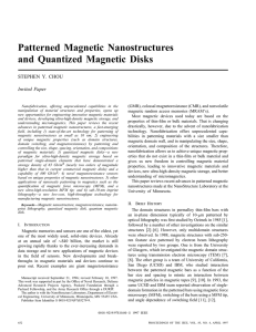 Patterned Magnetic Nanostructures And Quantized Magnetic Disks