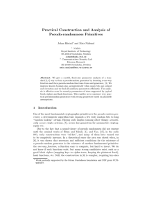 Practical Construction and Analysis of Pseudo-randomness