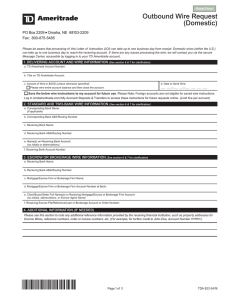 Outbound Wire Request (Domestic)