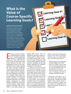 What is the Value of Course-Specific Learning Goals?