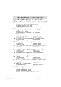 MULTIPLE CHOICE QUESTIONS (MCQS) Chapter 2: Thyristor