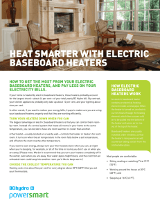 HEat SmartEr WitH ElEctric BasEBoard HEatErs