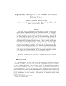Experimental Investigation of the Painlevé Paradox in a Robotic
