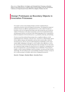 Design Prototypes as Boundary Objects in Innovation Processes