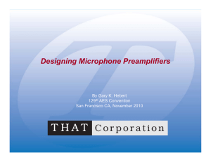 Designing Microphone Preamplifiers