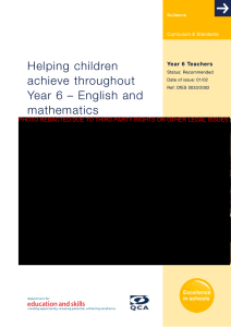 Helping children achieve throughout Year 6 – English and