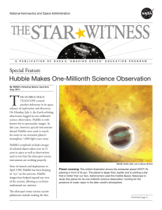 Hubble Makes One-Millionth Science Observation