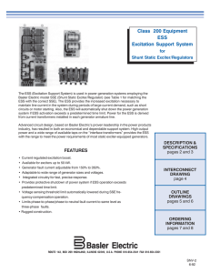 ESS Excitation Support System for Shunt Static Exciter/Regulators