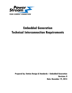 Embedded Generation Technical Interconnection