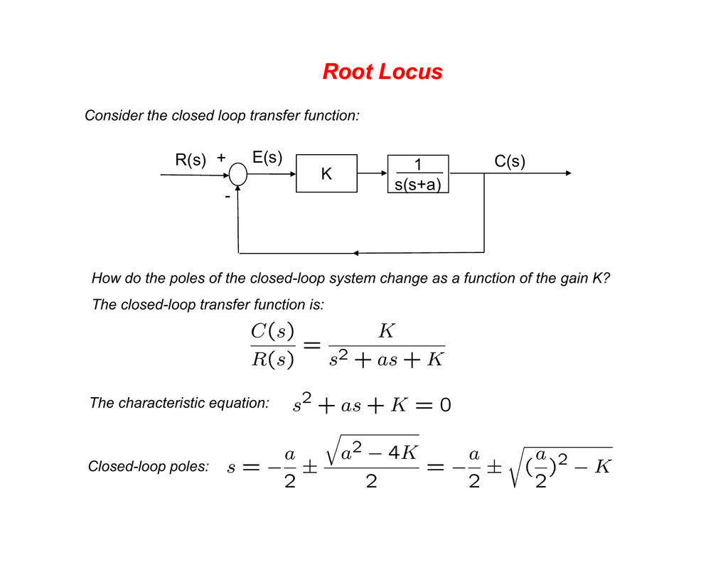 Lecture 1 Root Locus