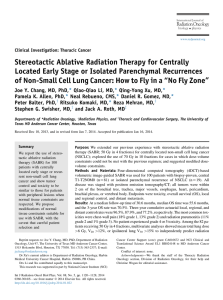 Stereotactic Ablative Radiation Therapy for Centrally Located Early